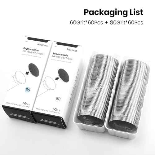 120pcs Replacement Sandpaper Refill Discs for Electric Foot File Callus Remover Tool for Men Women Dead Cracked Hard Skin (60 Grit+80 Grit)