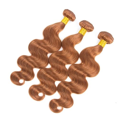 24 24 24 Inch Color #30 Bundle Light Brown Body Wave Human Hair Bundles Light Brown Bundle Color #30 Body Wave Bundles Human Hair Weave