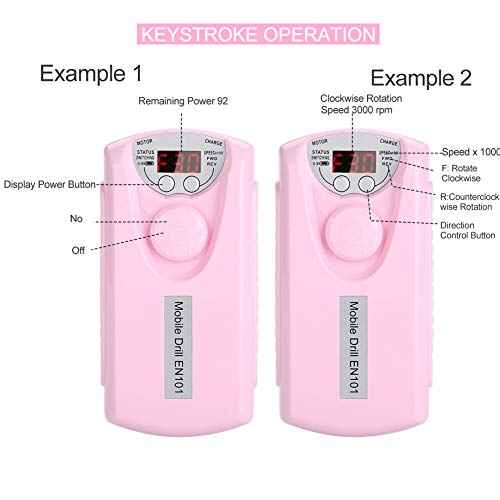 ZJchao Electric Nail File, 30000 RPM Nail Drill Machine Rechargeable LCD Display Electric Nail Drill Quiet Cordless Nail File Grinder Manicure Pedicure Tool for Manicure Salon Home (US Plug)