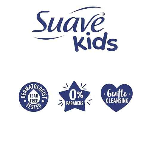 Suave Kids 3-in-1 Tear Free, Body Wash, Shampoo and Conditioners, Dermatologist Tested, Coconut Splash, 18 Oz Pack of 6