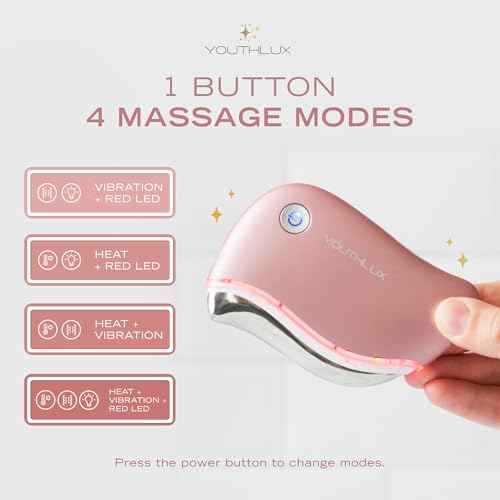 ProSculpt Heated Gua Sha Facial Massager ? Electric Guasha Tool for Face Sculpting, Relaxation & Skincare | Soothing Vibration Facial Massage Tool with Contoured Design (Rose Gold)