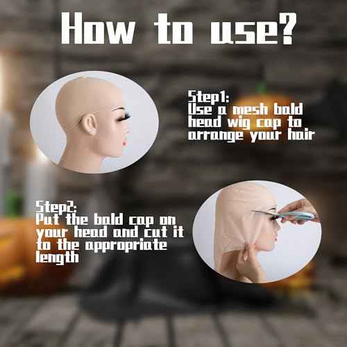 Iceyyyy 6 Piece Bald Cap for Adults - Latex Bald Cap with Head Wig Cap Costume Accessory for Halloween Theme Party Decorations Supplies