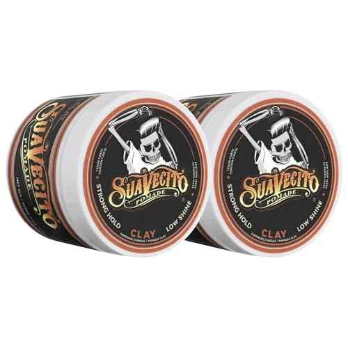 Suavecito Pomade Firme Clay 4 oz, 2 Pack - Strong Hold Hair Clay For Men - Low Shine Matte Hair Clay Pomade For Natural Texture Hairstyles