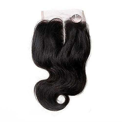 SingleBest Body Wave Bundles With Closure 10A Brazilian Virgin Hair Short Bob Weave With 4x4 Middle Part Half Hand Tied Lace Closure 100% Unprocessed Human Hair Natural Color(8 8 8+8inch)