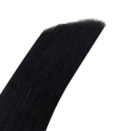 LaaVoo Microlink Hair Extensions Human Hair Black Micro Beads Hair Extensions 20 Inch Jet Black Real Human Hair 50g 50s