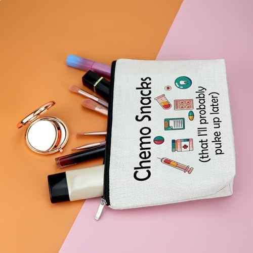 Chemo Snack Package for Women Chemotherapy Cancer Gift Chemo Nurse Gifts Makeup Bag Birthday Gift for Chemotherapy Patients Travel Pouch