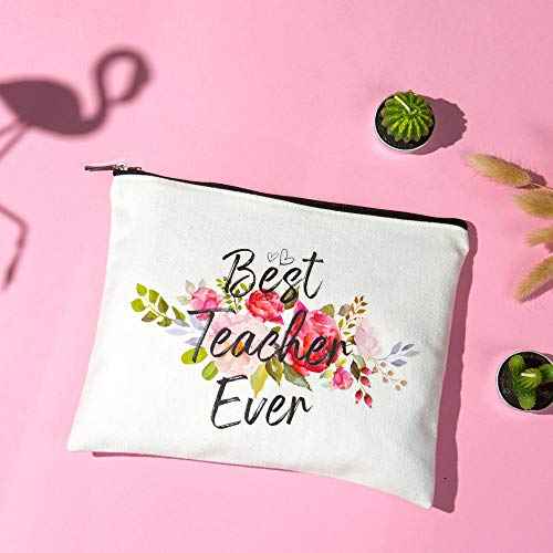 Charmoly Teacher Appreciation Gifts Teacher Gifts Best Teacher Ever Teacher Gifts for Women Teacher Makeup Bag Pouch