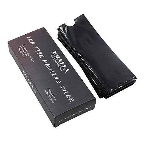 Pen Machine Covers - Autdor 200Pcs Pen Covers Black Gun Covers Grip Covers Disposable Machine Bags Sleeves for Tattoo Supplies