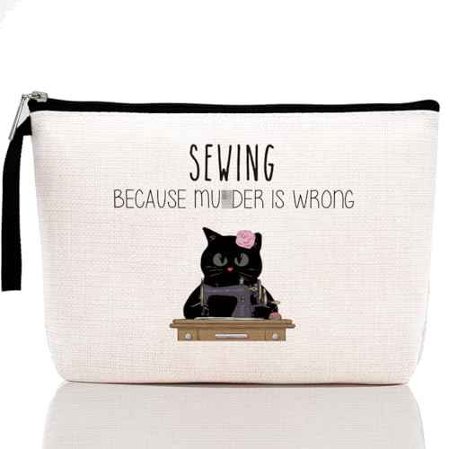 Sewing Gift Women, Quilter Gifts, Gift For Quilter, Seamstress Gift, Funny Quilting Gifts for Quilters, Seamstresses, Unique Humor Novelty Sarcasm Gardening Makeup Bag - Because M is Wrong