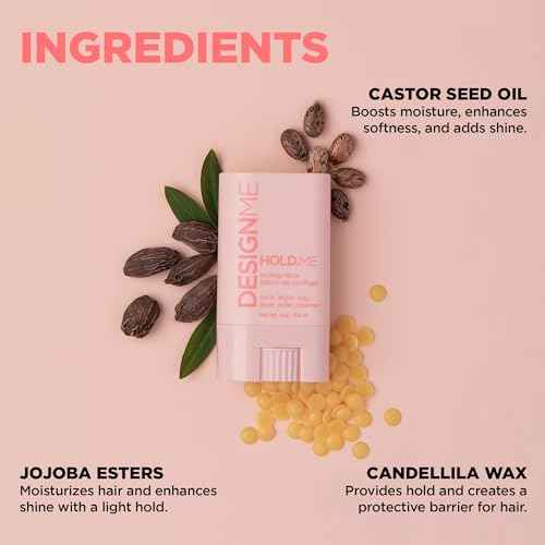 Design.Me HOLD.ME Styling Stick | Vegan Hair Wax Stick for Women | Controls Frizz, Tame Flyaways & Smooths Hair | With Long-Lasting Hold