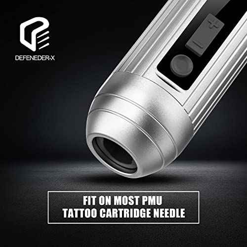 EZ Wireless Tattoo Machine 4.0mm - One Handed Control Tattoo Pen Machine with 2000mAh Battery Power Rotary Tattoo Gun Equipment for Cartridge Needles and Artists (Defender X Sliver)