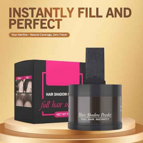 gowwim Hairline Powder(Dark Brown) Hair Root Dye, Instantly Hair Color Shadow Cover Gray Hair Root, Hair Touch-Up, Thin Hair Powder 4 g