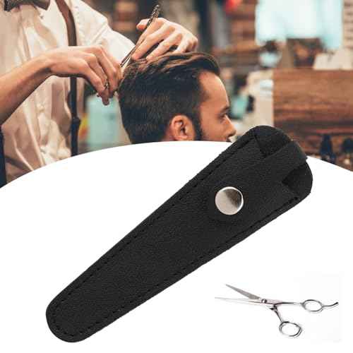 Black Leather Compact Scissor Case, Salon Hair Scissors Safety Sheath Bag, Professional Hair Cutting Scissors Cover, Portable, Hairdressers Tools