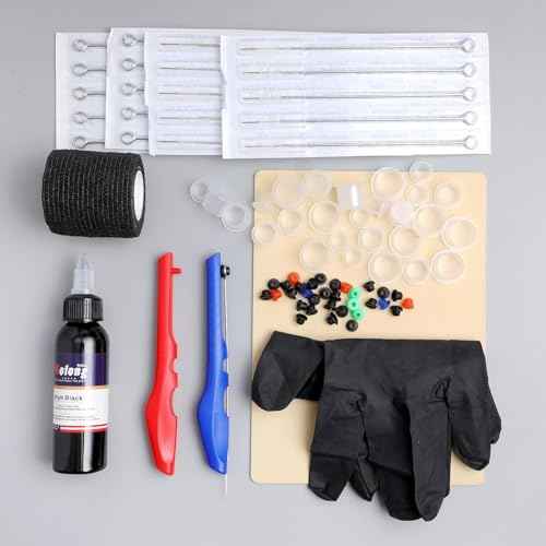 Solong 2PCS Tattoo Poke a Stick Tattoo Kit with Tatoo Ink Gloves Tatoo Needles GK803TN01-US