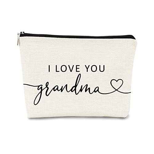 Grandma Gifts,Gifts for Grandma Makeup Bag, Grandma Christmas Gifts, I Love You Grandma, Best Grandma Gifts Cosmetic Bag,Grandparents Gifts Fom Grandkids,Brithday Gifts for Grandma