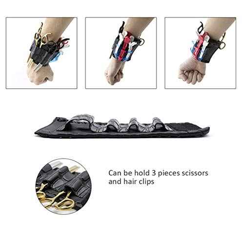 Hairdressing Tool Kit, PU Leather Scissors Holster, PU Leather Scissors Bag Wristband, Scissor Pouch Holster for Hairdressers (1#)