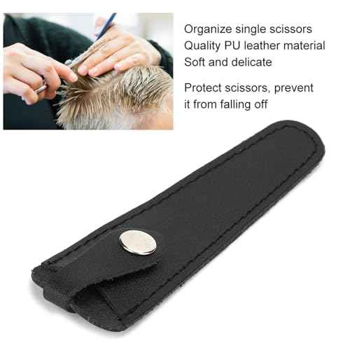 Black Leather Compact Scissor Case, Salon Hair Scissors Safety Sheath Bag, Professional Hair Cutting Scissors Cover, Portable, Hairdressers Tools