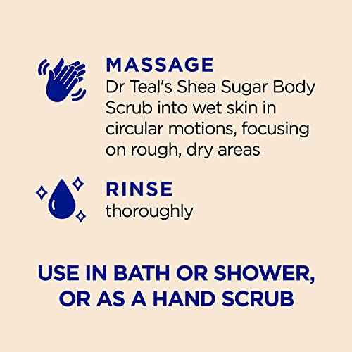 Dr Teal's Shea Sugar Body Scrub, Citrus with Essential Oils & Vitamin C, 19 oz