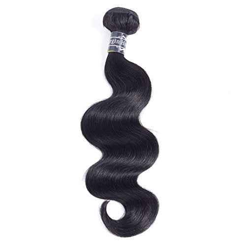 Amella Hair Brazilian Body Wave One Bundle 24 inch Brazilian Virgin Human Hair 100% Unprocessed Brazilian Body Wave Weave Human Hair Bundles Natural Black Color