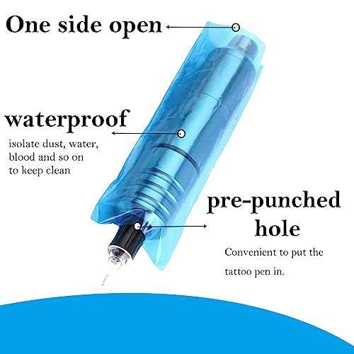 Urknall 223pcs Large Machine Covers with RL and Grip Cover Set, 20Pcs 1203RL 200Pcs Tattoo Pen Covers 3Pcs Grip Tape 1203RL Tattoo Pen Bags Blue Tattoo Pen Sleeves For Tattoo Kit Tattoo Supplies