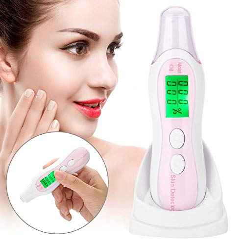 Sonew Digital Skin Tester Pen with LCD Display, Precision Facial Skin Moisture/Oil Analyzer for Skin Care for Traveling, Home, Beauty Salon (White)
