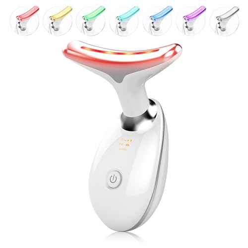 Light Based Multifunctional Facial Massager, 7 Color Portable Face Massager Tool for Skin Care, White
