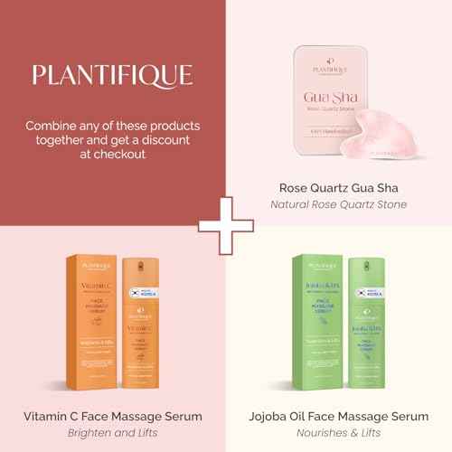 PLANTIFIQUE Rose Quartz Gua Sha Tool ? Anti-Aging Face Massager & Jawline Shaper for Skincare Routine ? Facial Massage & Skin Care Gift