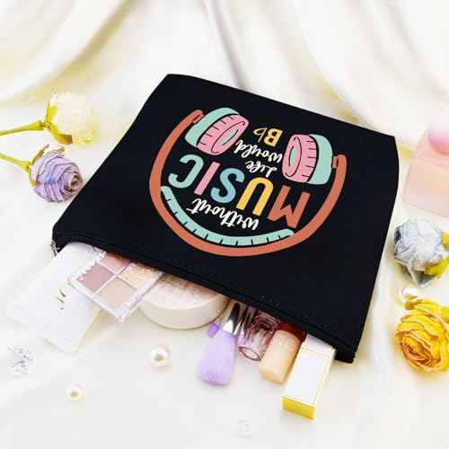 Music Gifts for Women Musical Teacher Gift for Women Music Bag Gift for Musical Lovers Student Musician Gifts for Female Friends Sister Festival Accessories Musician Makeup Bag