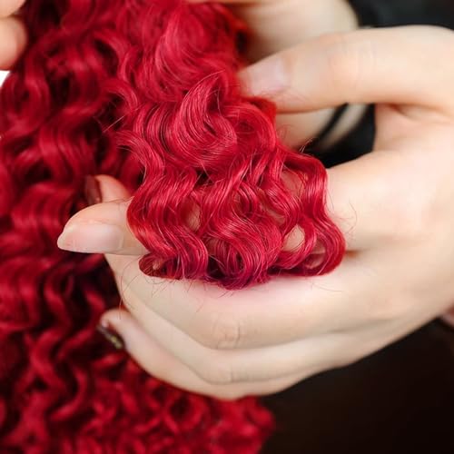 Red Bundles Human Hair GveoXvo Burgundy Kinky Curly Bundles 18 20 22 Inch Peruvian Virgin Soft Bright Red Bundle Hair Extensions