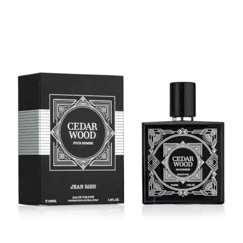 Jean Rish Cedar Wood Eau De Toilette - Perfume for Men (3.4 Fl Oz / 100ml) with Limoncello, Patchouli & Tobacco Notes - Long Lasting and Luxury Fragrance
