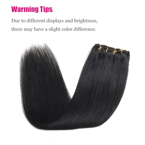 Clip in Hair Extensions Real Human Hair 22Inch 120g/set Straight Human Hair Clip in Extensions Natural Black 7pcs Thick Remy Brazilian Human Hair Clip ins for Women