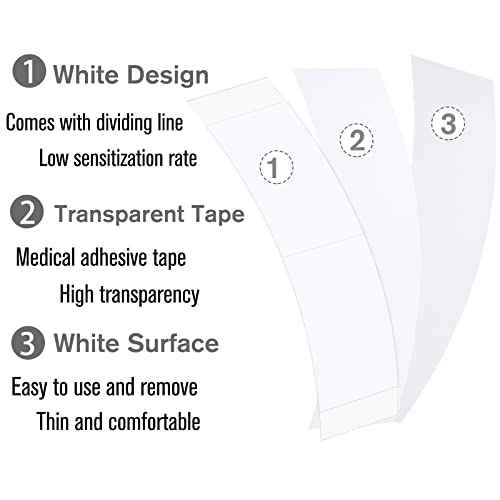 48 Piece Wig Tape for Lace Front Wigs Tape Strips in Extension Double-Sided Waterproof Lace Wigs Adhesive Strong Hold Clear Wig Tape for Wigs Toupees Hairpiece and Hair Extension (White)