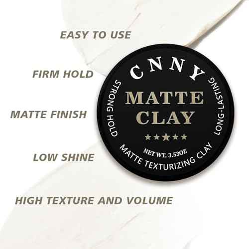 CNNY Men's Hair Styling Clay 3.53 oz, Firm Hold, Matte Finish, Hair Clay with Natural Ingredients, Add Volume & Texture, Premium Men¡¯s Hair Type