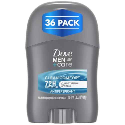 Dove Men+Care Clean Comfort Antiperspirant, 36-Pack ??Men¡¯s Mini Deodorant, Travel Size, Bulk, 72H Protection, 0.5 Oz Ea