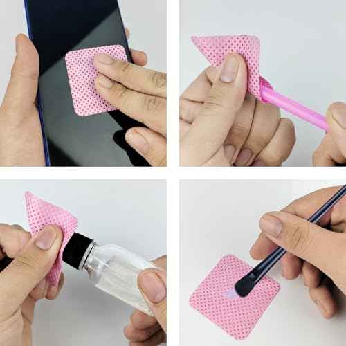 150 Pcs Lint Free Nail Wipes, Non-Woven Nail Polish Remover Pads Nail Polish Wipes for Nail Polish Removal Eyelash Extensions DIY Nail Art Supplies (Pink)