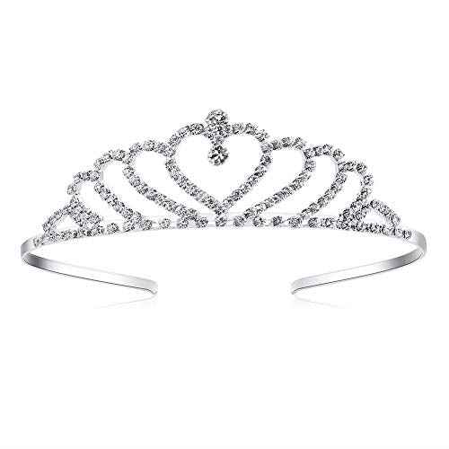 Lovelyshop Girls Heart Rhinestone Tiara Crown for Wedding Prom Birthday Prinecess Party