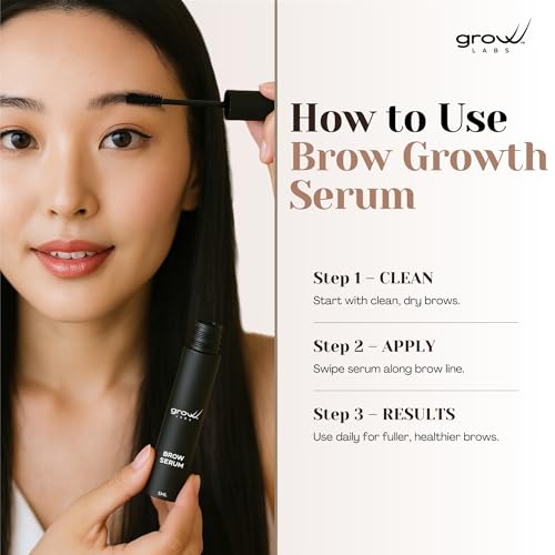 Eyebrow Growth Serum ? with Biotin & Peptides ? Regrow Eyebrow Hair ? Nourishing Formula for Thicker, Fuller, Natural-Looking Brows ? Vegan, Cruelty-Free ? Made in USA ? 5 ml