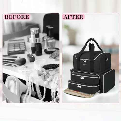 Nail Polish Organizer Case - Large Double Layer Organizers and Storage Bag for Nail Supplies and Art Tech