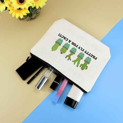 Plant Cactus Gifts for Women Makeup Bag Plant Lover Gift Plant Lady Cosmetic Bag Cacti Cactus Lovers Gifts Cactus Themed Gifts Inspirational Gifts for Her Christmas Birthday Gift for Friend Sister