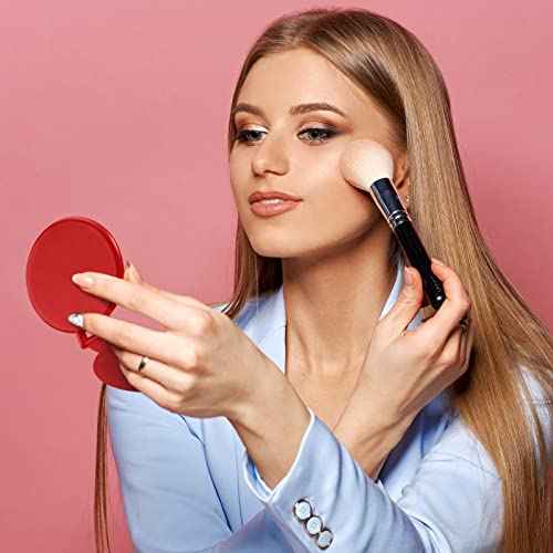 36 Pcs Compact Mirror Bulk Portable Round Makeup Mirror Mini Foldable for Purse Women Travel Daily Use Mother¡®s Day Gifts (Red)