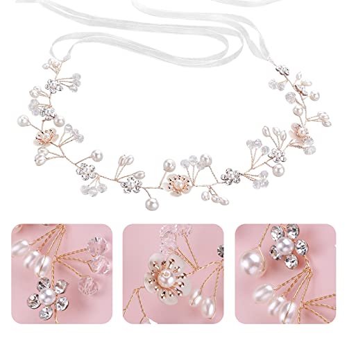 Yolev Flower Girl Headpiece - Bridal Bridesmaid Hair Accessories for Kids: White Flower Headband and Party Headdress