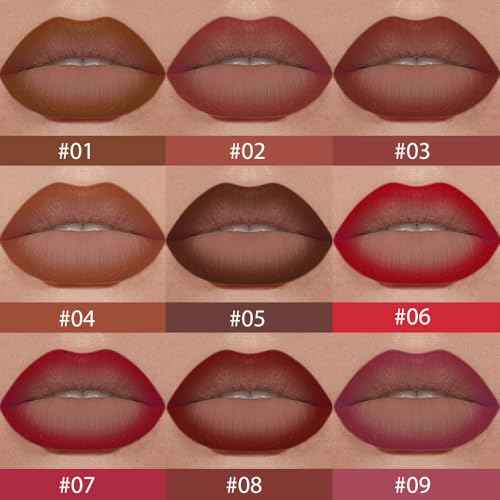 BINGBRUSH 2-in-1 Gradient Dark Brown Lip Liner & Lipstick Combo,Matte Longwear Waterproof Lip Pencil with Cone Tip,Smudge Proof Crayon for Flawless Ombre Contour,Women's Long Lasting Makeup Set