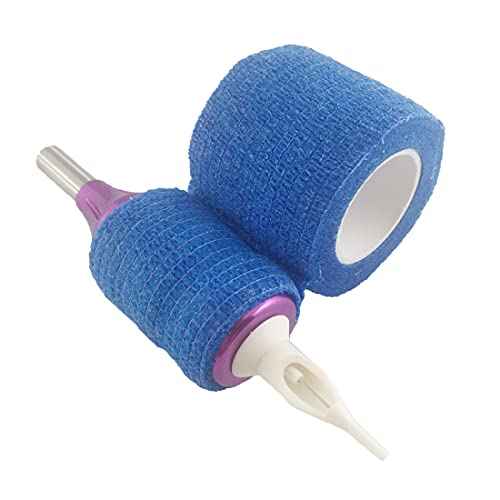 BIGWASP 12pcs Disposable Cohesive Tattoo Grip Cover Wrap, Self Grip Roll Elastic Bandage Handle Grip Tube