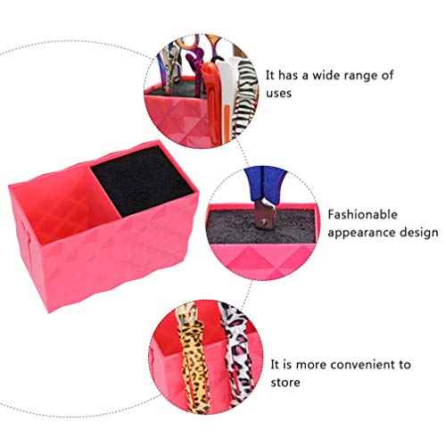 Uonlytech Barber scissors Holder Professional Hair Shears Holder Combs Organizer Hairdresser Scissor Storage Box for Hairdresser Pink