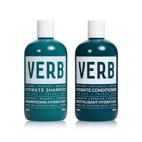VERB Hydrate Shampoo + Conditioner Duo - Cleanses + Nourishes Dry + Frizzy Hair to Smooth + Reduce Frizz - Amber + Warm Jasmine Scent