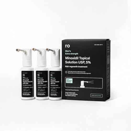 Roman Men's Topical Hair Regrowth Treatment Spray | 5% Minoxidil Solution, Clinically Proven for Thinning Hair, Easy to Use, Unscented | 3-Month Supply