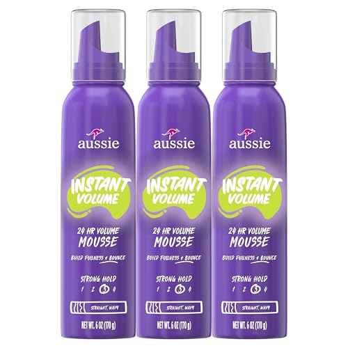Aussie Instant Volume Mousse Triple Pack, 24-hour Volume Mousse, 6 oz