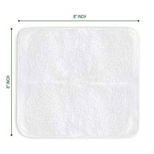 FabbPro Oshibori Moist Terry Cotton Refreshment Towels (50 Pack, 8 x 8 Inches) - White Mildly Scented Pre-moistened Towel to Use Hot or Cold - Lemon & Lavender Scent Bundle of 25 each