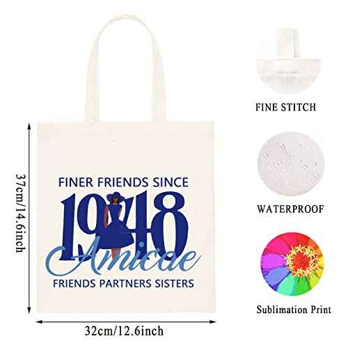 WCGXKO Sorority Inspired Gift Sorority Sisters Tote Bag For Women (Finer 48 tote)
