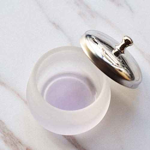 mollensiuer 1 Piece Matte Crystal Glass Nail with Lid Nail Glass Crystal Cup Nail Crystal Bowl Dapping Dish Glass Crystal Dappen Dish Liquid Container Holder Tool for Acrylic Liquid Powder
